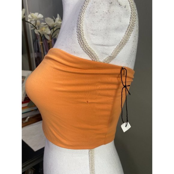 Susana Monaco Tango Orange Strapless Crop Tube Top Women's Size Small S - Picture 6 of 11